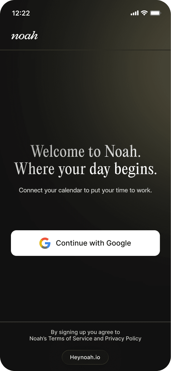 Welcome to Noah — phone