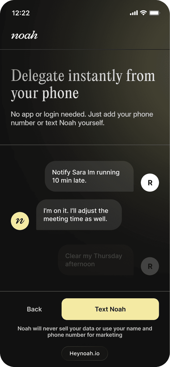 Delegate via SMS — phone