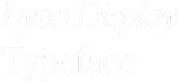 Lyon Display typeface specimen